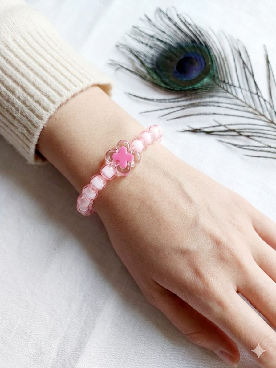 HFS Blush Pink Beads Bracelet - Image 3