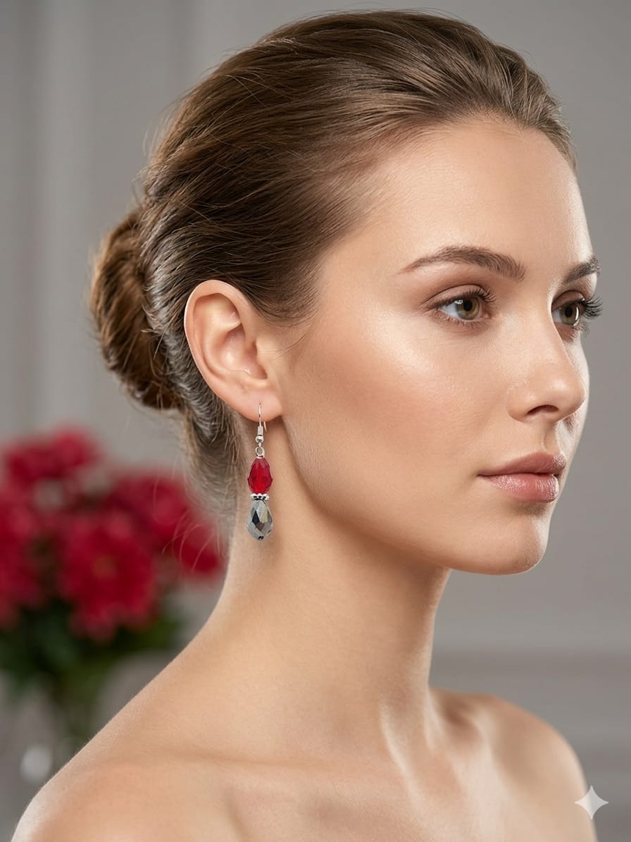 HFS Ruby Radiance Crystal Earrings - Image 3