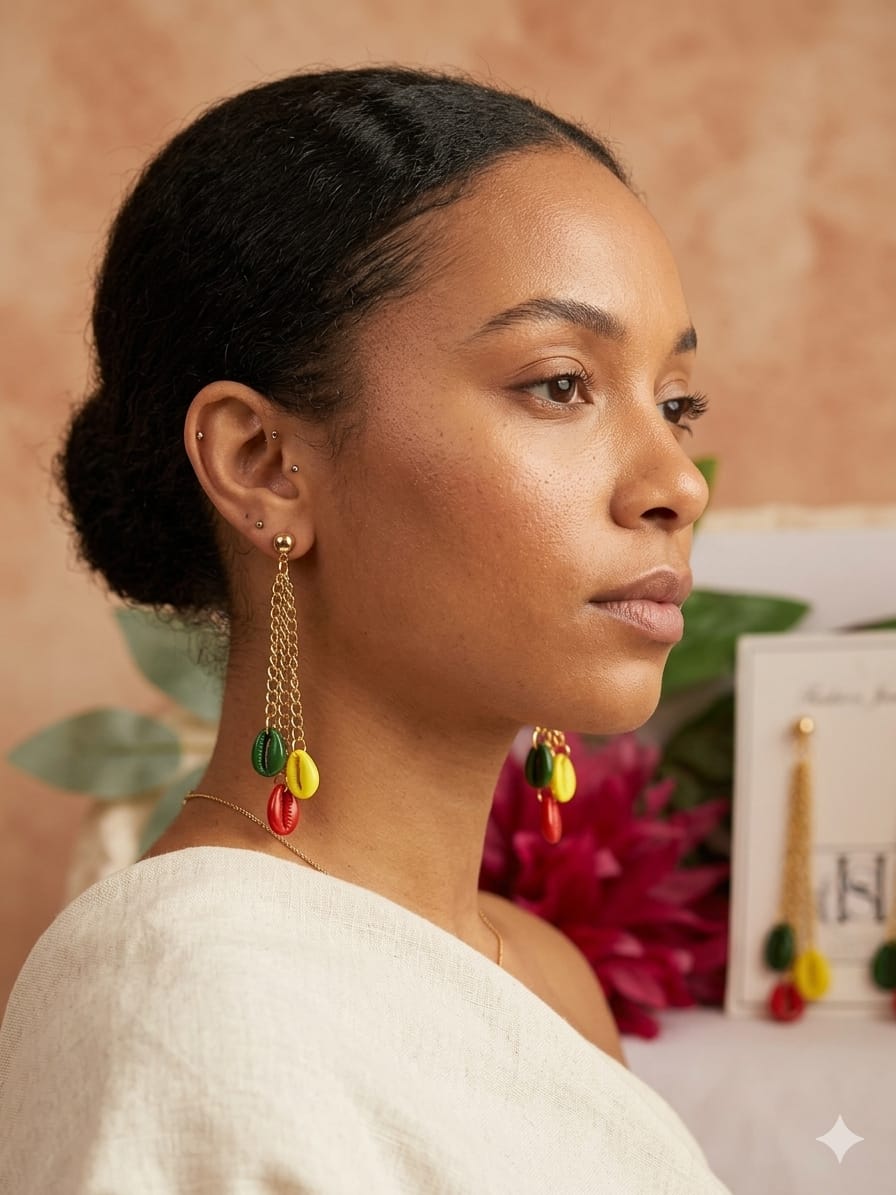 HFS Golden Tropic Cascade Earrings - Image 3