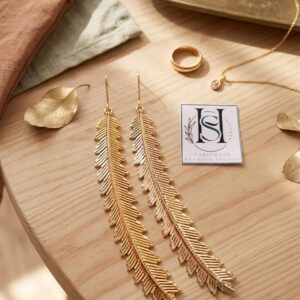 HFS Golden Fern Drop Earrings