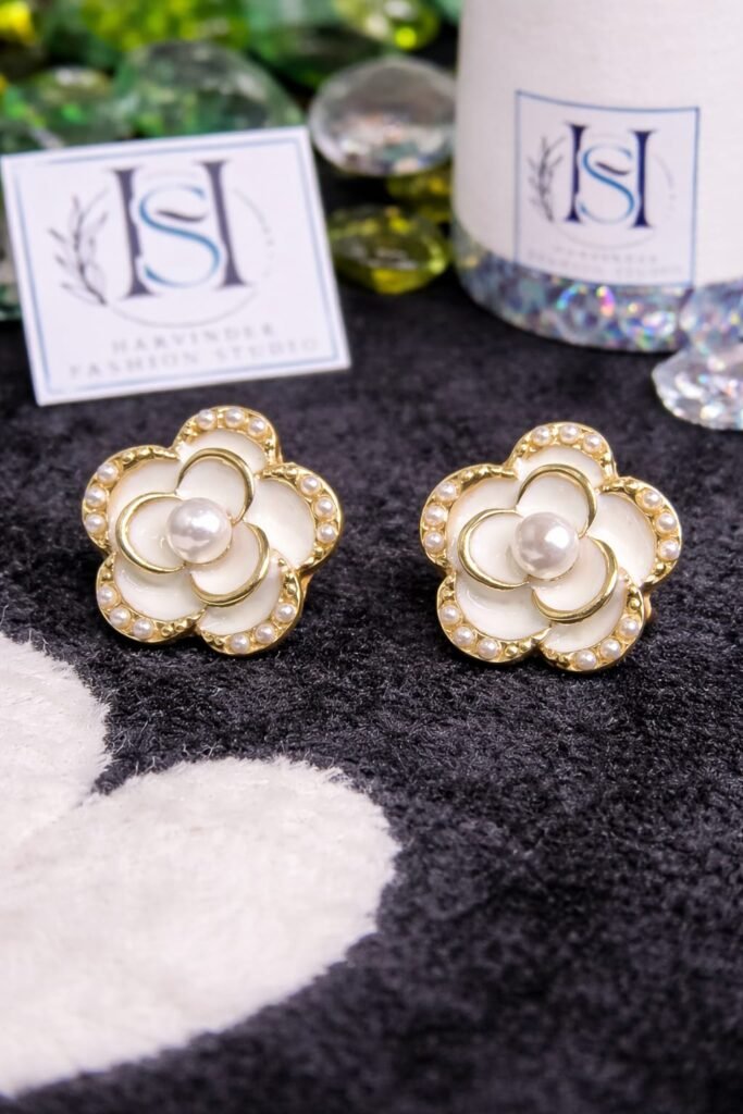 HFS Ivory Bloom Pearl Studs