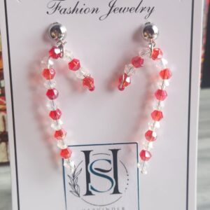 HFS Scarlet Candy Cane Hoops