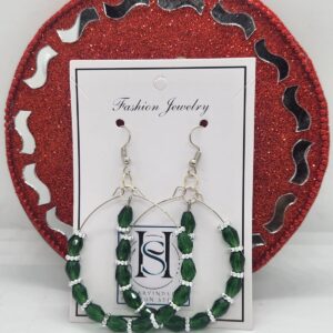 HFS Emerald Glitz Hoop Dangles