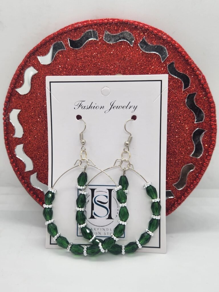 HFS Emerald Glitz Hoop Dangles