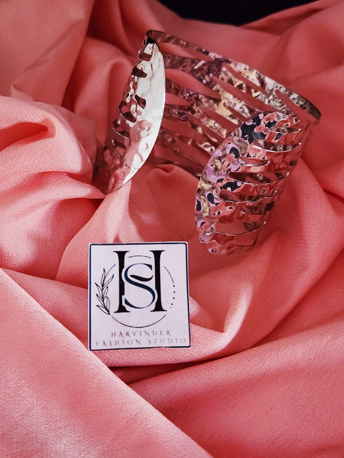 Silver Strata Statement Cuff - Image 4