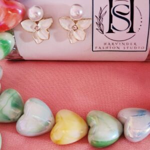 HFS Pearl Top White Lily Earrings