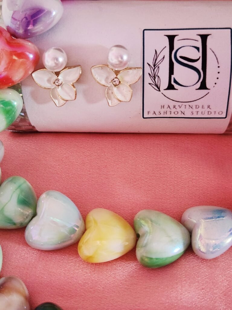 HFS Pearl Top White Lily Earrings