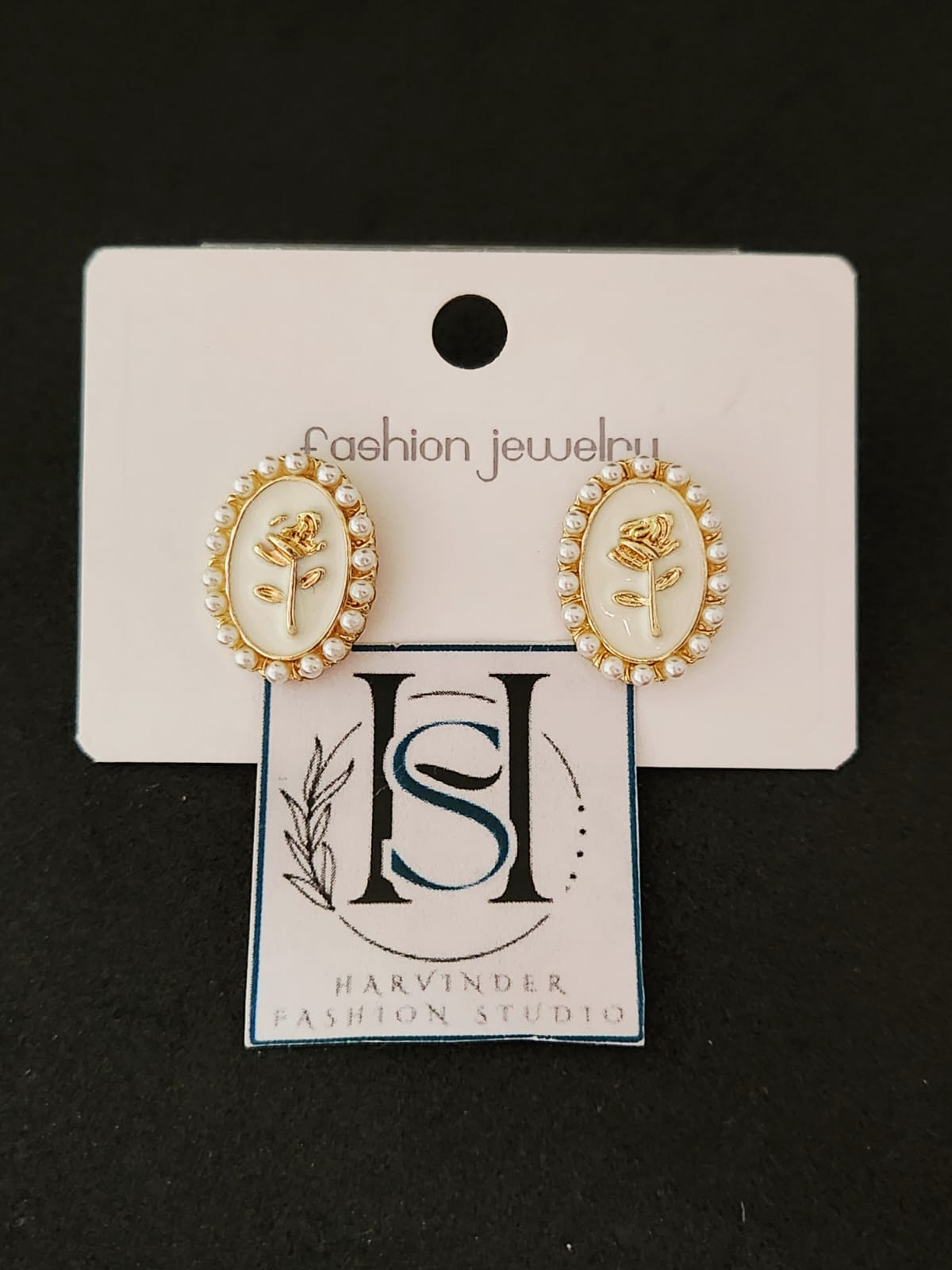 HFS Victorian Bloom Pearl Studs