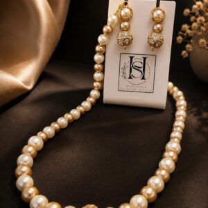 HFS Aura Golden Pearl Necklace Set