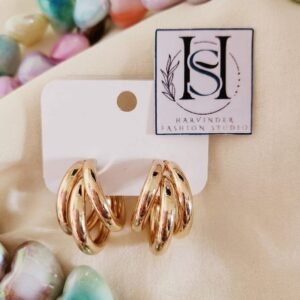 HFS Triple Wave Gold Hoops