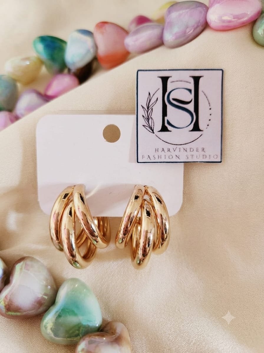 HFS Triple Wave Gold Hoops