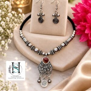 HFS Oxidized Choker & Earring Set