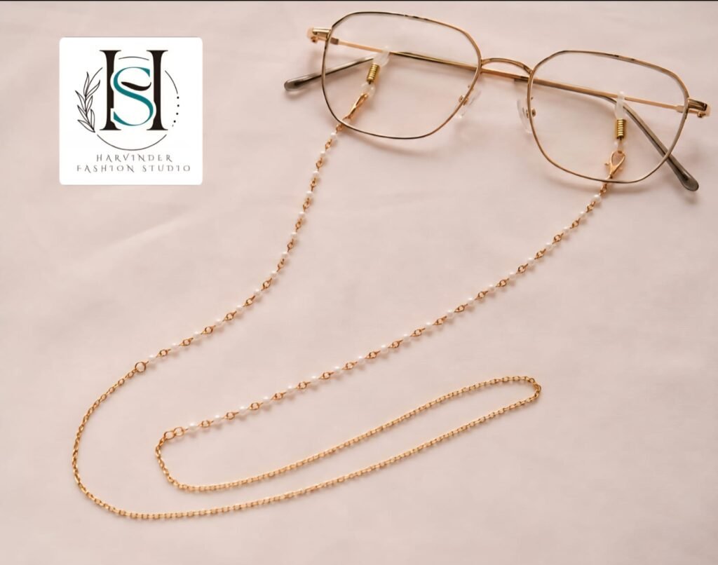 HFS Unisex Round Pearl Beaded Metal Chain