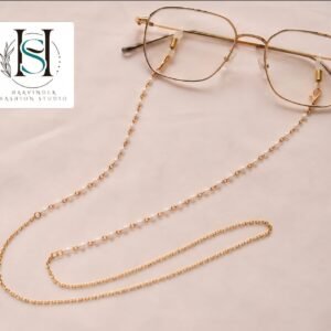HFS Unisex Round Pearl Beaded Metal Chain