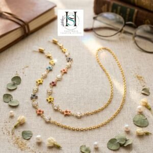 HFS Unisex Golden Metal Spectacle Chain