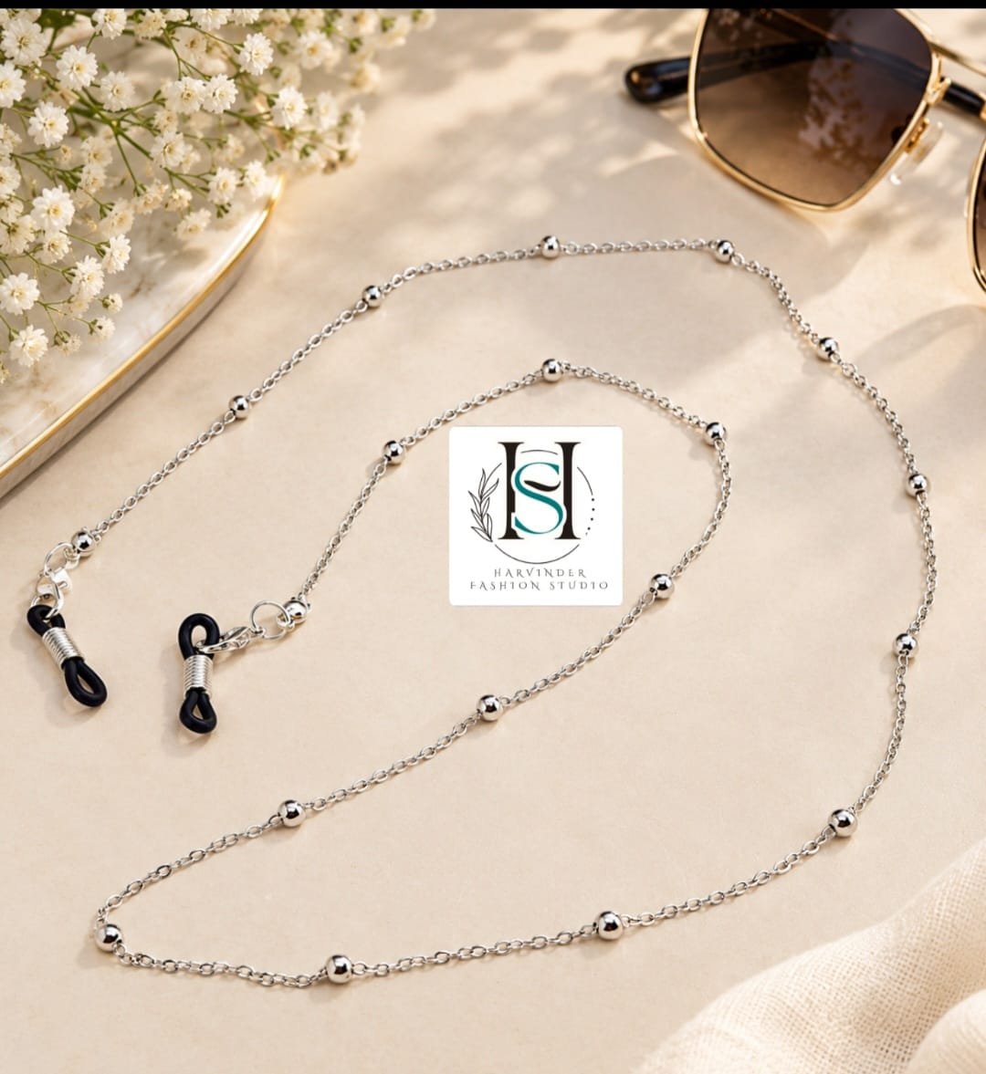 HFS Unisex Silver Metal Spectacle Chain