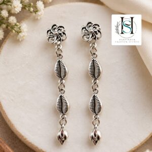 HFS Floral Shell Oxidized Earrings