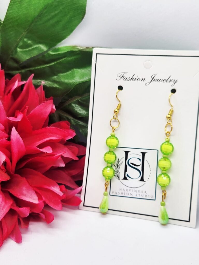 HFS Lime Crystal Acrylic Drop Earrings